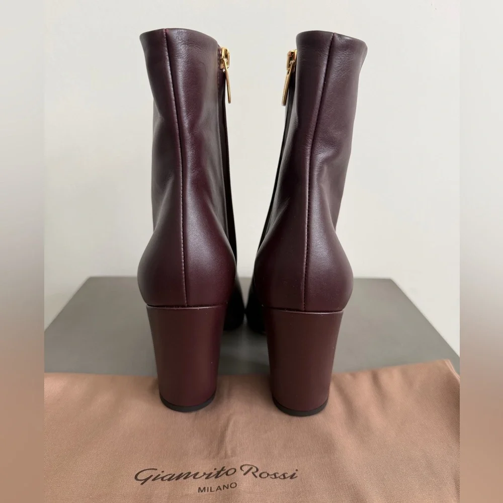 NEW Gianvito Rossi Keinna 85 Leather Ankle Boots, size 39 EU (8.5 US)